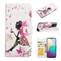 For Motorola Moto E22 Oil Embossed 3D Drawing Leather Phone Case(Flower Fairy)