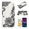For Motorola One Action Oil Embossed 3D Drawing Leather Phone Case(Lace Flower)
