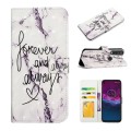 For Motorola One Action Oil Embossed 3D Drawing Leather Phone Case(Words Marble)