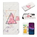 For Motorola Moto P40 Power Oil Embossed 3D Drawing Leather Phone Case(Triangular Marble)