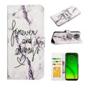 For Motorola Moto G7 Power Oil Embossed 3D Drawing Leather Phone Case(Words Marble)
