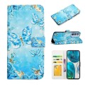 For Motorola Moto G52 Oil Embossed 3D Drawing Leather Phone Case(Blue Butterflies)