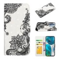 For Motorola Moto G52 Oil Embossed 3D Drawing Leather Phone Case(Lace Flower)