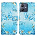 For Motorola Moto G54 5G Oil Embossed 3D Drawing Leather Phone Case(Blue Butterflies)