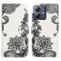 For Motorola Moto G54 5G Oil Embossed 3D Drawing Leather Phone Case(Lace Flower)