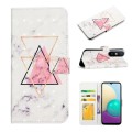 For Xiaomi Redmi 9A Oil Embossed 3D Drawing Leather Phone Case(Triangular Marble)