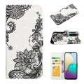 For Xiaomi Redmi Note 8T Oil Embossed 3D Drawing Leather Phone Case(Lace Flower)