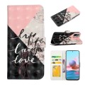 For Xiaomi Redmi Note 10 Oil Embossed 3D Drawing Leather Phone Case(Stitching Marble)