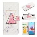 For Xiaomi Redmi Note 10 Oil Embossed 3D Drawing Leather Phone Case(Triangular Marble)