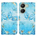 For Xiaomi Redmi 13C 4G Oil Embossed 3D Drawing Leather Phone Case(Blue Butterflies)