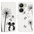 For Xiaomi Redmi 13C 4G Oil Embossed 3D Drawing Leather Phone Case(Couple Dandelion)