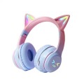 BT612 LED Cat Ear Single Sound Folding Bluetooth Earphone with Microphone(Blue)