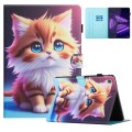 For Lenovo Tab M10 HD Gen 2 X306X Colored Drawing Stitching Leather Tablet Smart Case(Yellow Cat)