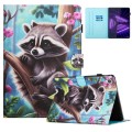For Lenovo Tab M10 HD Gen 2 X306X Colored Drawing Stitching Leather Tablet Smart Case(Raccoon)