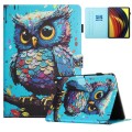 For Lenovo Tab P11 J606F Colored Drawing Stitching Leather Tablet Smart Case(Owl)