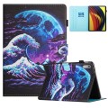 For Lenovo Tab P11 Gen 2 Colored Drawing Stitching Leather Tablet Smart Case(Sea Wave)
