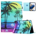 For Lenovo Tab M10 Gen 3 Colored Drawing Stitching Leather Tablet Smart Case(Coconut Tree)