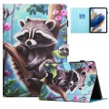 For Lenovo M10 Plus X606F Colored Drawing Stitching Leather Tablet Smart Case(Raccoon)
