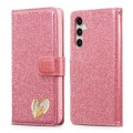 For Samsung Galaxy A54 5G Glitter Powder Love Leather Phone Case(Rose Red)