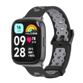 For Redmi Watch 3 Lite / Watch 3 Active Mijobs Square Hole Breathable TPU Watch Band(Black Grey)