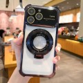For iPhone 12 Pro MagSafe Holder Shockproof TPU Phone Case with Lens Film(Black)