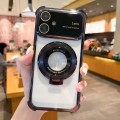 For iPhone 11 MagSafe Holder Shockproof TPU Phone Case with Lens Film(Black)