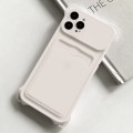 For iPhone 15 Pro Max Shockproof Card Slot Frosted TPU Phone Case(White)