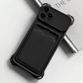For iPhone 15 Pro Shockproof Card Slot Frosted TPU Phone Case(Black)