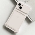 For iPhone 15 Plus Shockproof Card Slot Frosted TPU Phone Case(White)