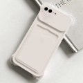 For iPhone 8 Plus / 7 Plus Shockproof Card Slot Frosted TPU Phone Case(White)