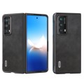 For Honor Magic Vs2 ABEEL Two-color Calf Texture PU Phone Case(Black)