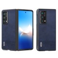 For Honor Magic Vs2 ABEEL Two-color Calf Texture PU Phone Case(Blue)