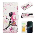 For Sony Xperia 1 V Oil Embossed 3D Drawing Leather Phone Case(Flower Fairy)