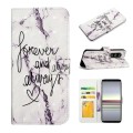 For Sony Xperia 5 Oil Embossed 3D Drawing Leather Phone Case(Words Marble)