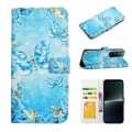 For Sony Xperia 10 V Oil Embossed 3D Drawing Leather Phone Case(Blue Butterflies)
