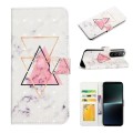 For Sony Xperia 10 V Oil Embossed 3D Drawing Leather Phone Case(Triangular Marble)