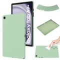 For Samsung Galaxy Tab A9+ Pure Color Liquid Silicone Shockproof Tablet Case(Green)