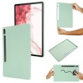 For Samsung Galaxy Tab S9 FE+ Pure Color Liquid Silicone Shockproof Tablet Case(Green)