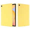 For Samsung Galaxy Tab S6 Lite 2024 Pure Color Liquid Silicone Shockproof Tablet Case(Yellow)