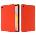 For Samsung Galaxy Tab S6 Lite 2024 Pure Color Liquid Silicone Shockproof Tablet Case(Red)