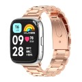 For Redmi Watch 3 Lite / Watch 3 Active Mijobs Three-Bead Metal Stainless Steel Watch Band(Rose Gold