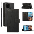 For Google Pixel 5 PU Genuine Leather Texture Embossed Line Phone Case(Black)