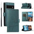 For Google Pixel 6 Pro PU Genuine Leather Texture Embossed Line Phone Case(Green)