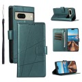 For Google Pixel 8 PU Genuine Leather Texture Embossed Line Phone Case(Green)