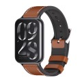 For Xiaomi Mi Band 8 Pro Mijobs TPU Leather Watch Band(Brown Black)