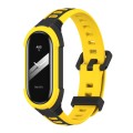 For Xiaomi Mi Band 8 MIJOBS Unibody Two Color Silicone Watch Band(Black Yellow)