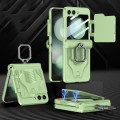 For Samsung Galaxy Z Flip5 GKK Integrated Sliding Camshield Magnetic Armor Flip Phone Case with Ring