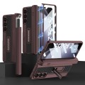 For Samsung Galaxy Z Fold5 GKK Integrated Folding Mech Shell PC Phone Case with Slide Pen Box(Wine R