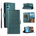 For Infinix Hot 12 PU Genuine Leather Texture Embossed Line Phone Case(Green)