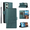 For Infinix Hot 20 5G PU Genuine Leather Texture Embossed Line Phone Case(Green)